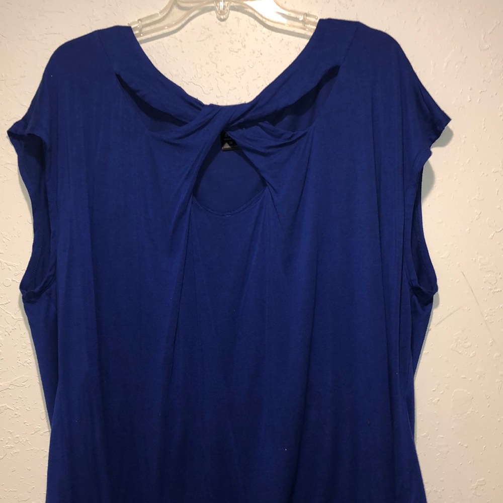 Ashley Stewart electric blue sleeveless blouse
